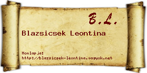 Blazsicsek Leontina névjegykártya